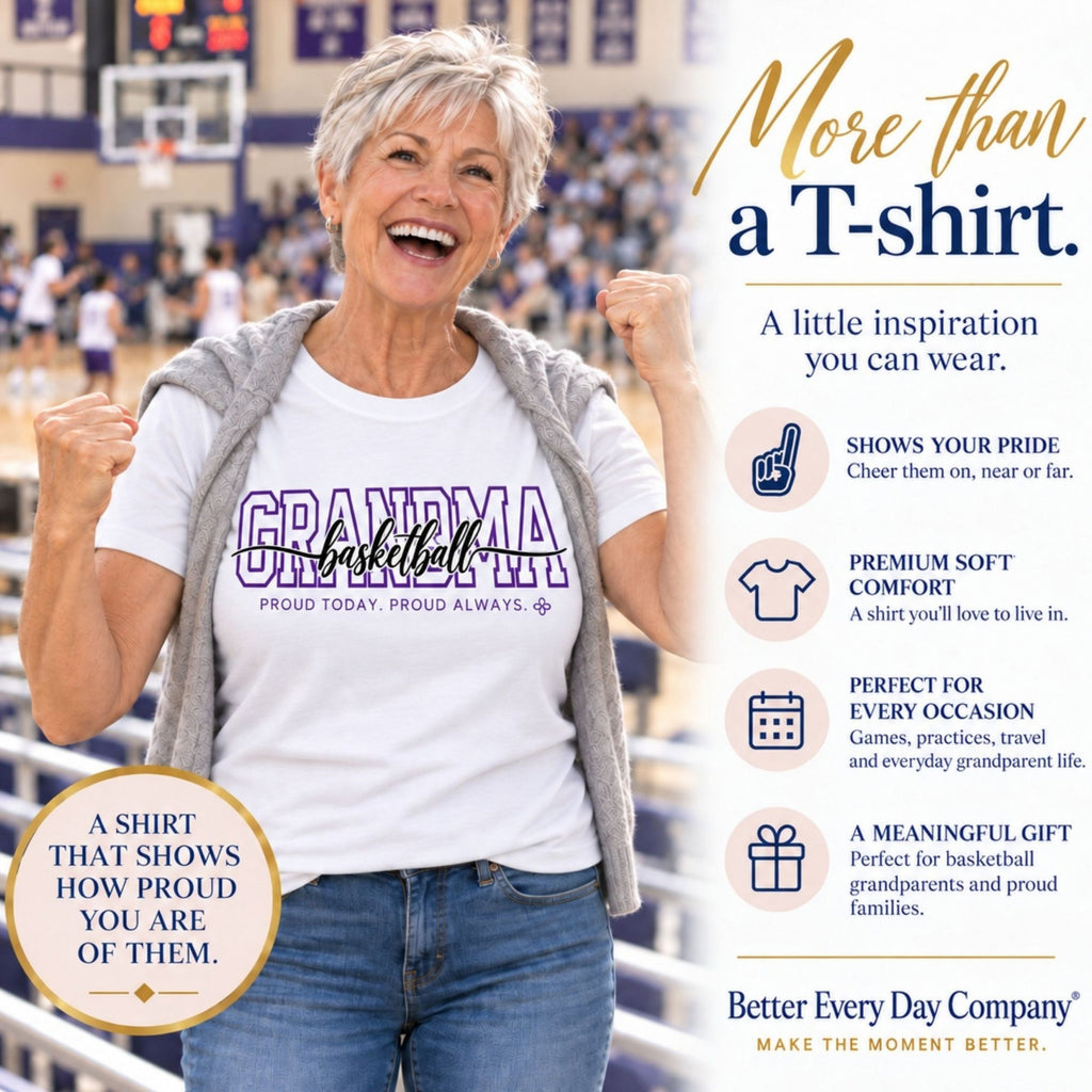 Basketball Grandma Shirt - Proud Today. Proud Always. | Choose Your Team Color | Comfort Colors Tee