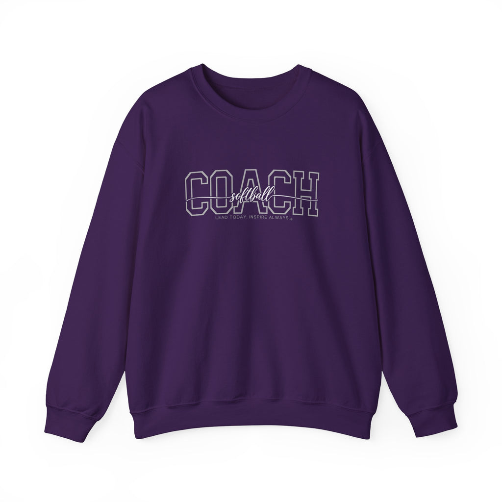 Softball Coach Sweatshirt - Lead Today. Inspire Always. | Choose Your Team Color | Gildan Crewneck