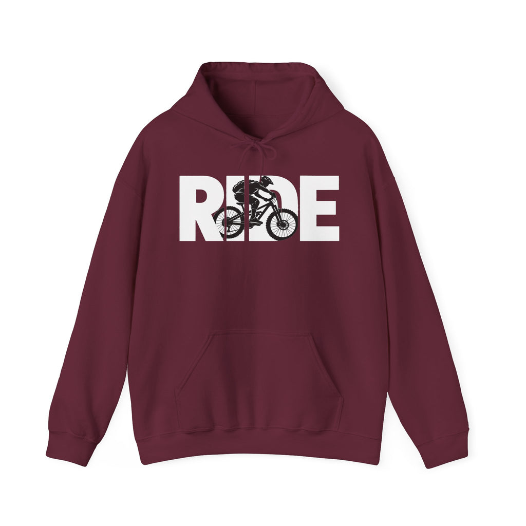RIDE Mountain Bike Hoodie | Mountain Biker Graphic | Gildan Hoodie