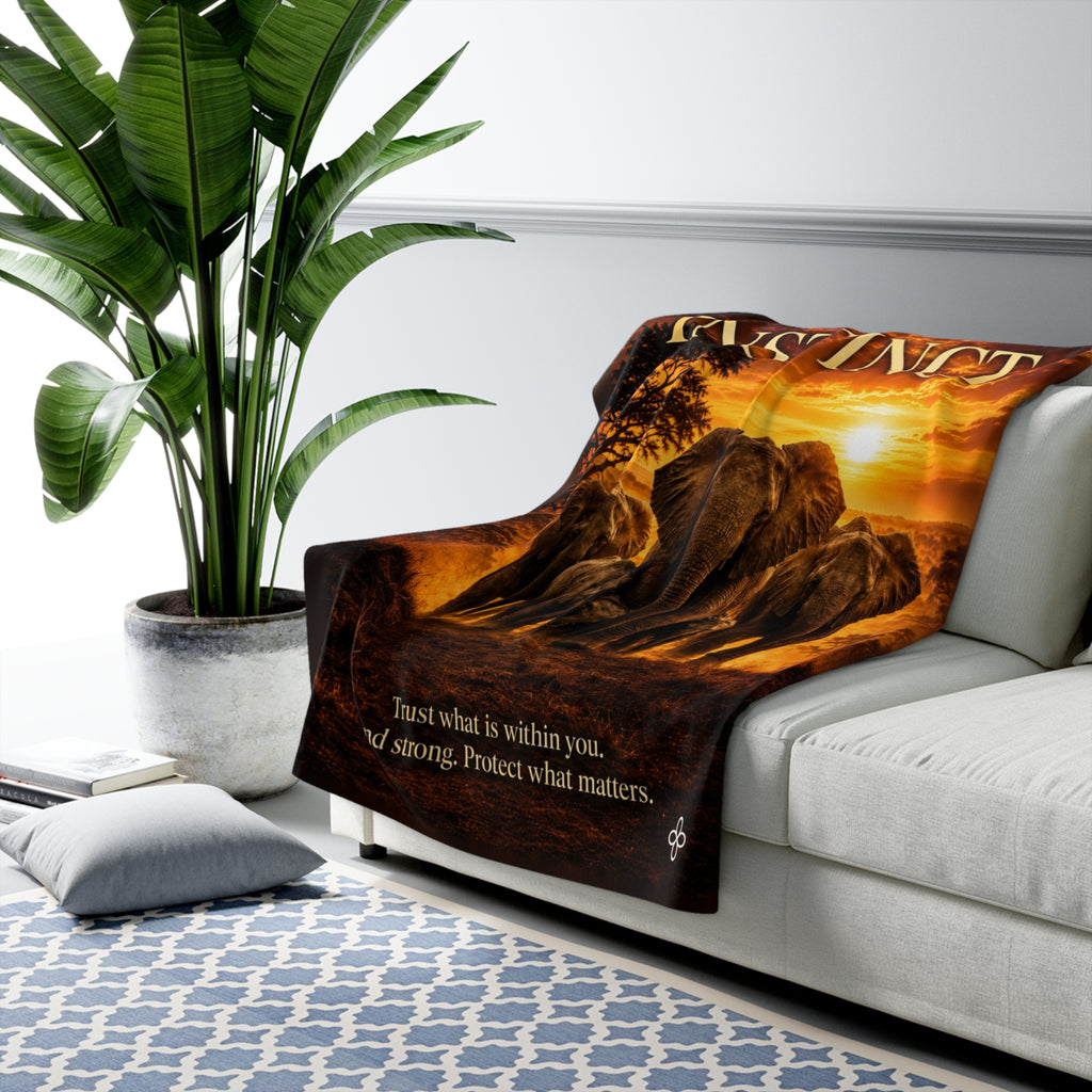 Instinct Motivational Sherpa Blanket | Inspirational Quote Sherpa Fleece Throw | Uplifting Gift | Better Every Day
