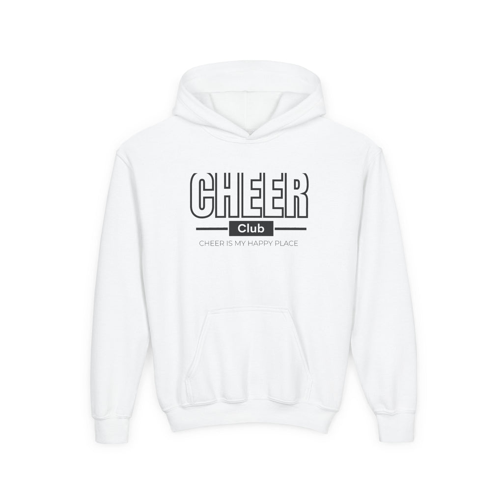 Cheer Club Youth Hoodie | Cheer Is My Happy Place | Girls Cheer Youth Hoodie