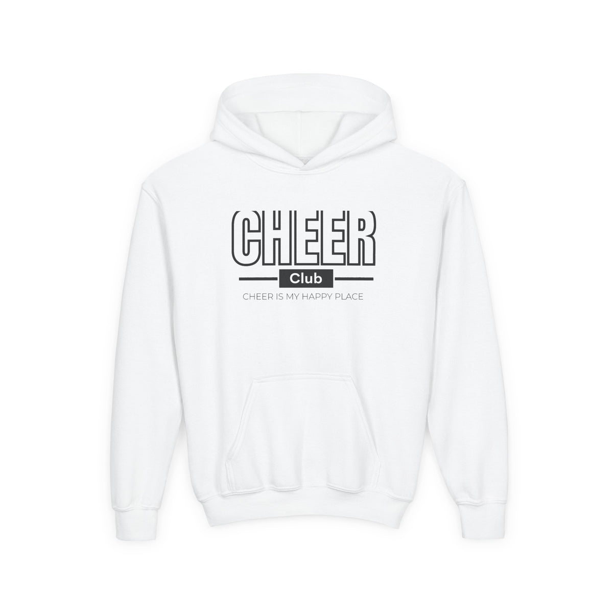 Cheer Club Youth Hoodie | Cheer Is My Happy Place | Girls Cheer Youth Hoodie