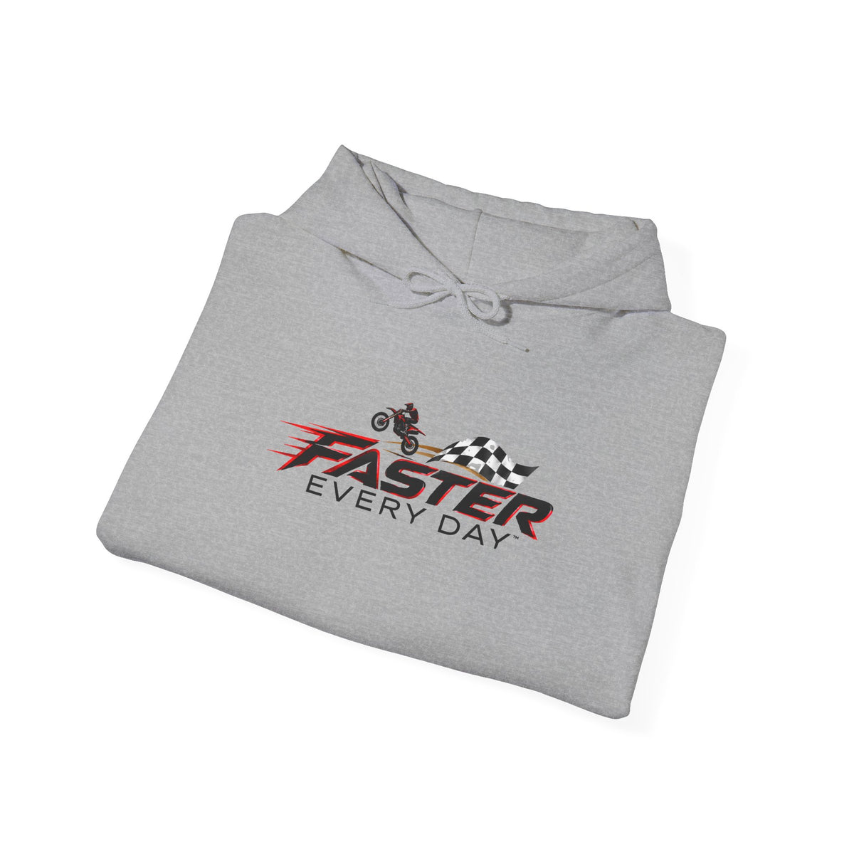 Faster Every Day Dirt Bike Checkered Flag Logo Hoodie | Motocross Gift | Gildan Hoodie