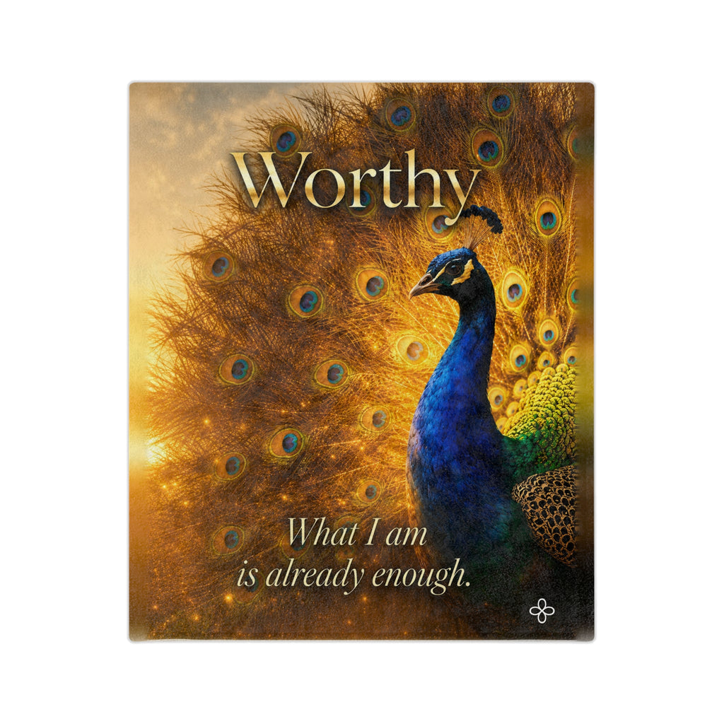 Worthy Motivational Blanket | Inspirational Quote Plush Throw Blanket | Uplifting Gift | Better Every Day