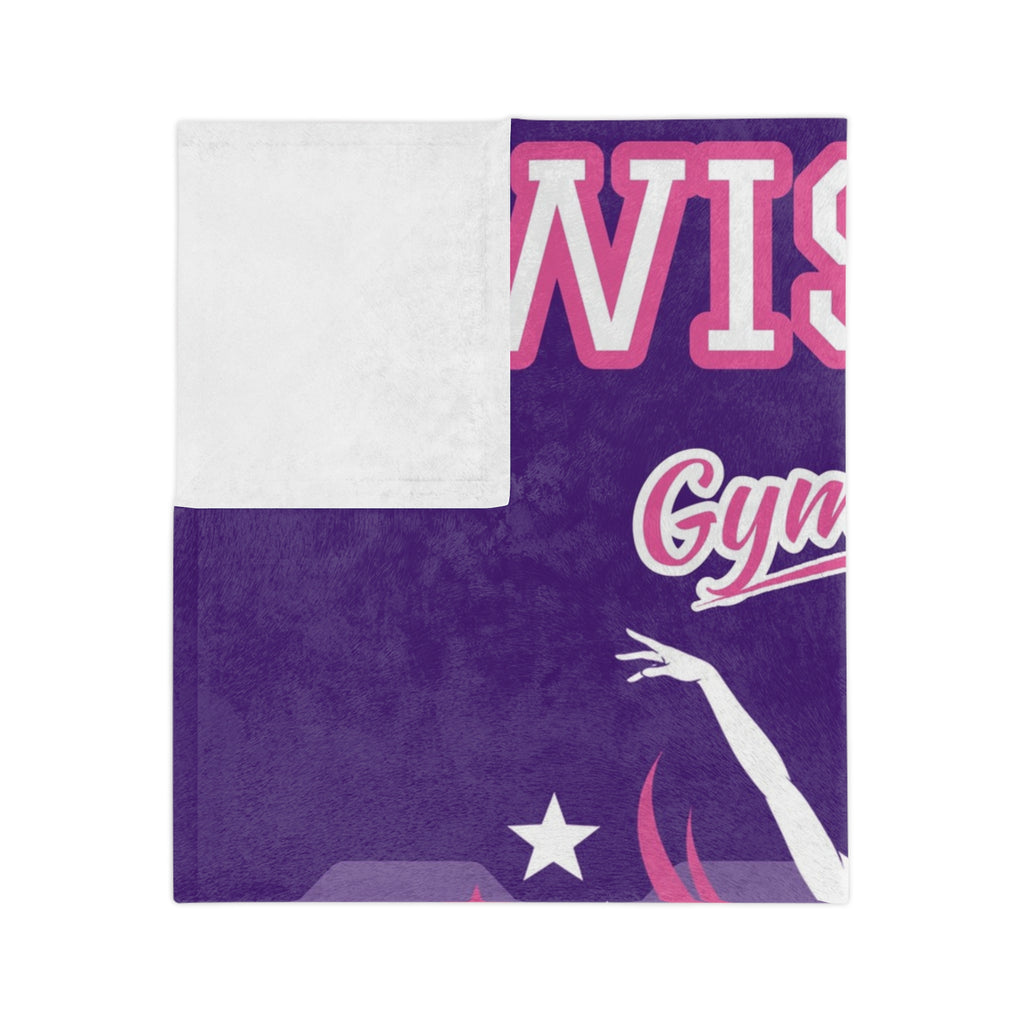 Personalized Gymnastics Blanket - Player Spotlight Design | Custom Team Name, Class Year & Gymnast Name | 2 Styles, Your Team Colors | Plush Throw