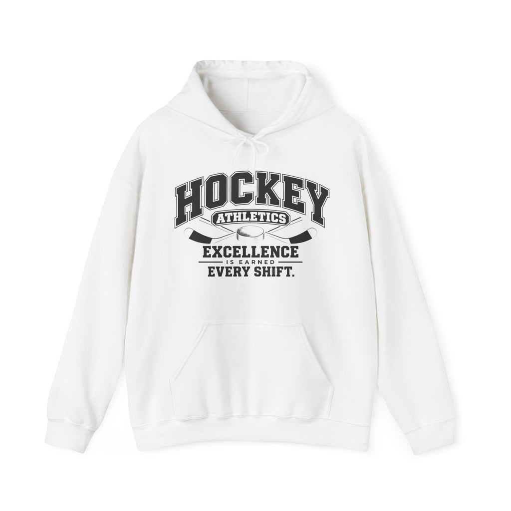 Hockey Athletics Hoodie | Excellence Is Earned Every Shift | Hockey Gildan Hoodie