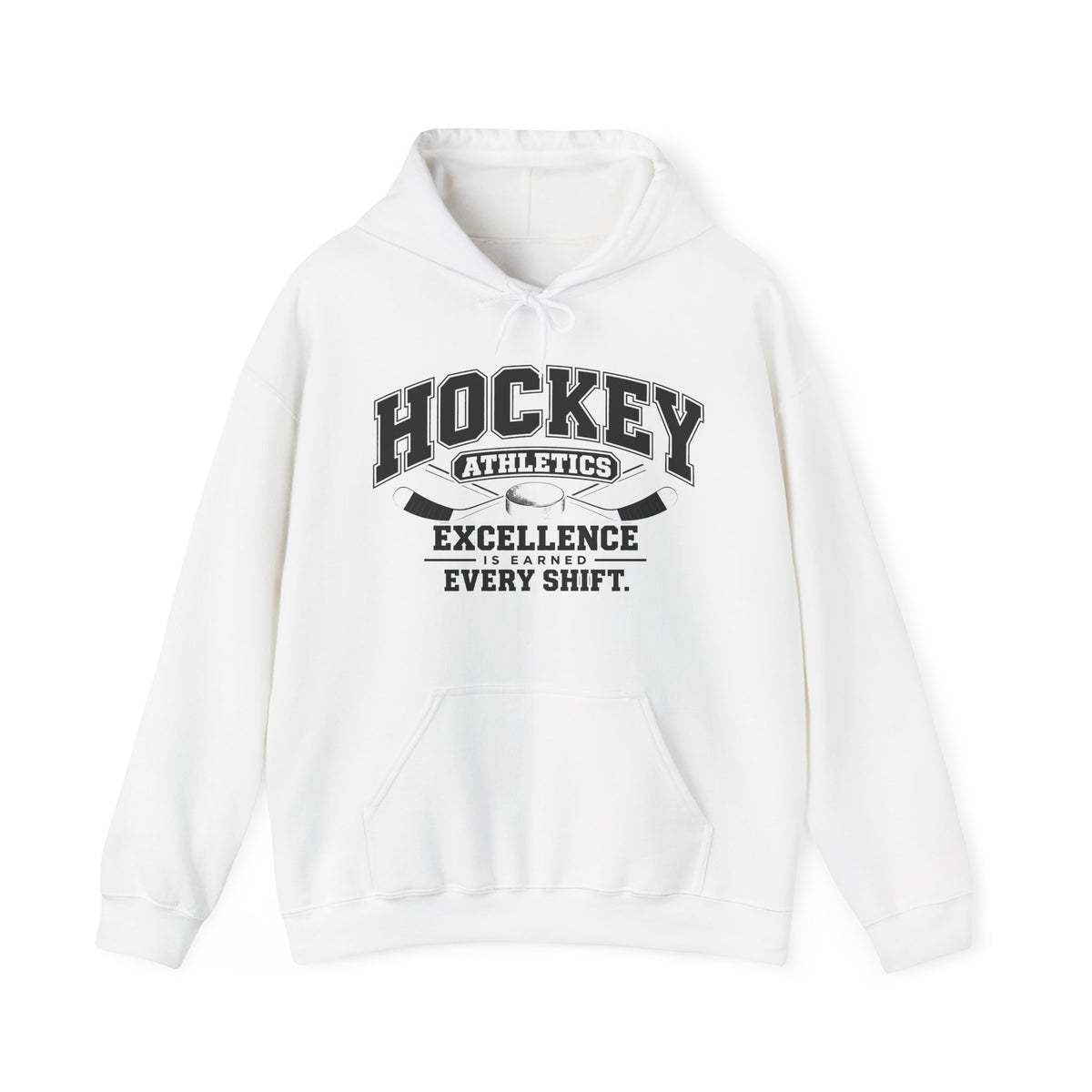 Hockey Athletics Hoodie | Excellence Is Earned Every Shift | Hockey Gildan Hoodie