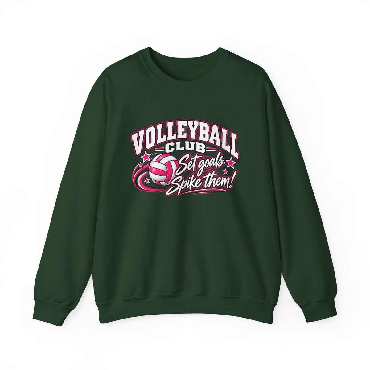 Volleyball Club Sweatshirt | Set Goals, Spike Them | Volleyball Gildan Crewneck
