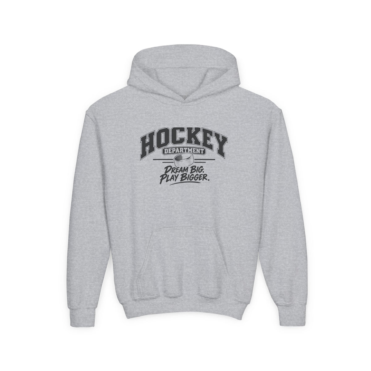 Hockey Department Youth Hoodie | Dream Big, Play Bigger | Kids Hockey Youth Hoodie