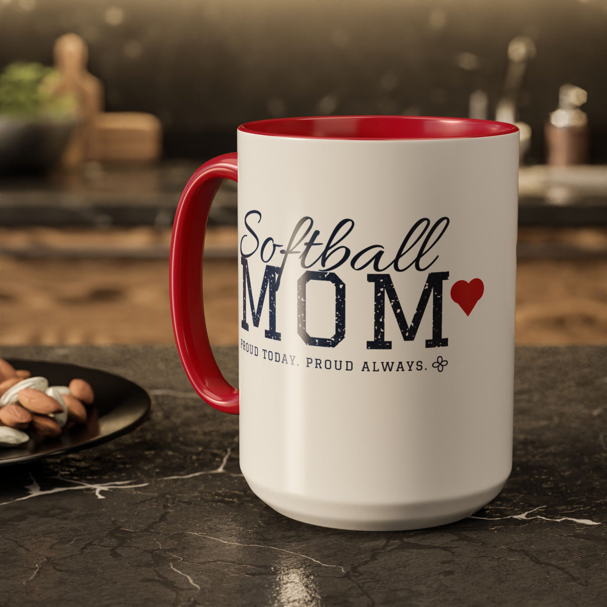 Personalized Softball Mom Mug - Proud Today. Proud Always. | Custom Team Name, Number & Player Name | Softball Dad, Grandma Gift | 15 oz