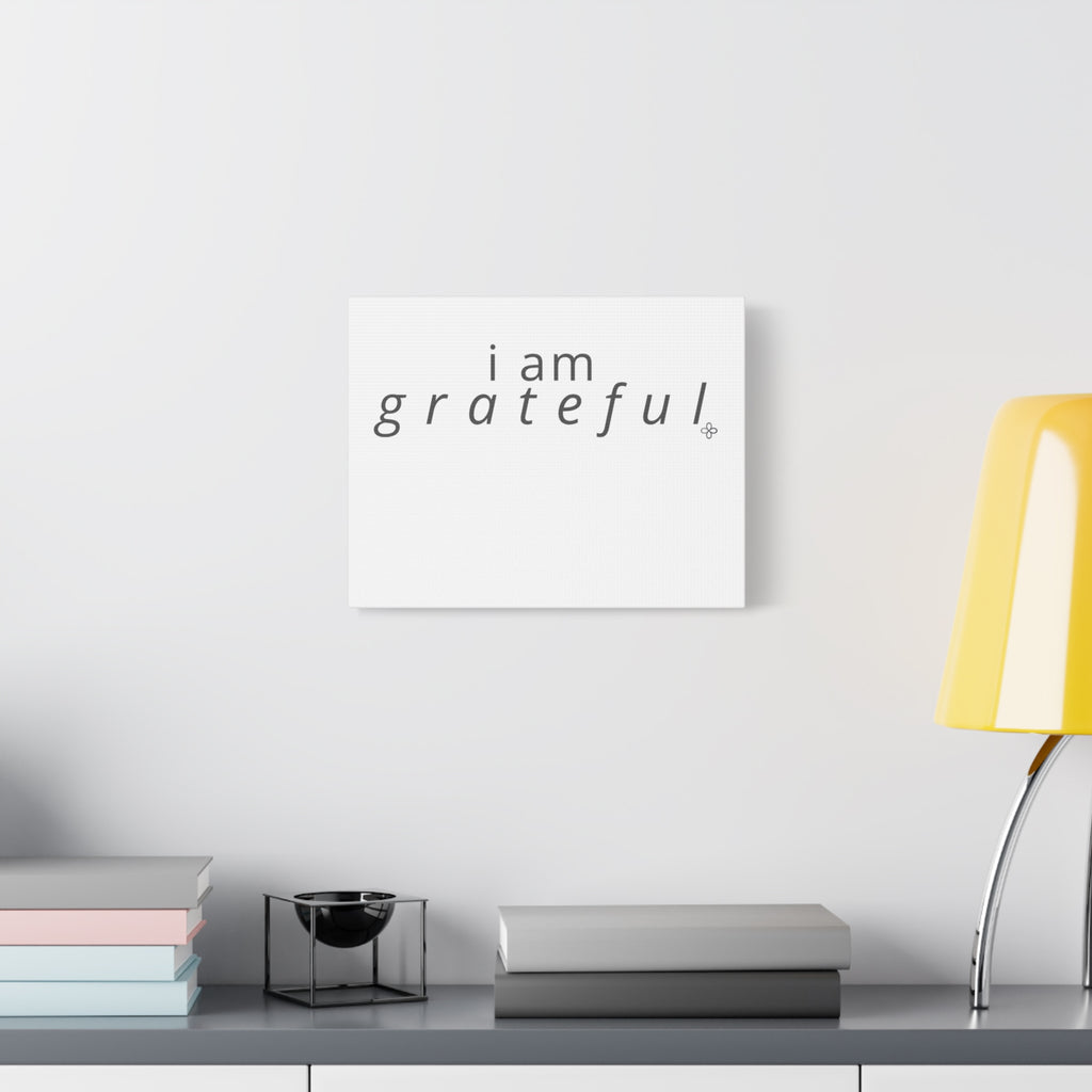 Matte Canvas Wall Art "I Am Grateful" — Minimalist Inspirational Quote