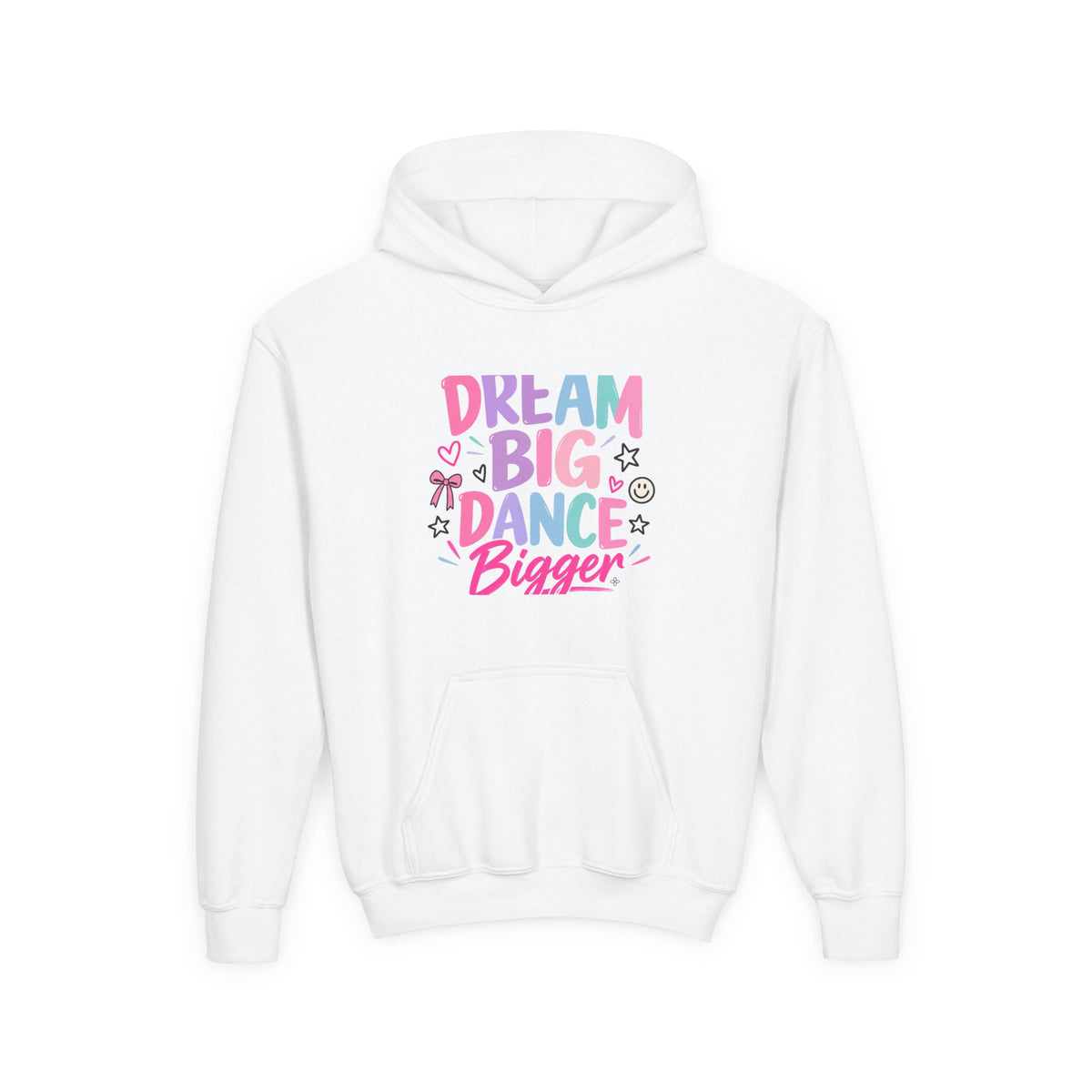 Dream Big Dance Bigger Youth Hoodie | Dancer Gift | Girls Dance Youth Hoodie