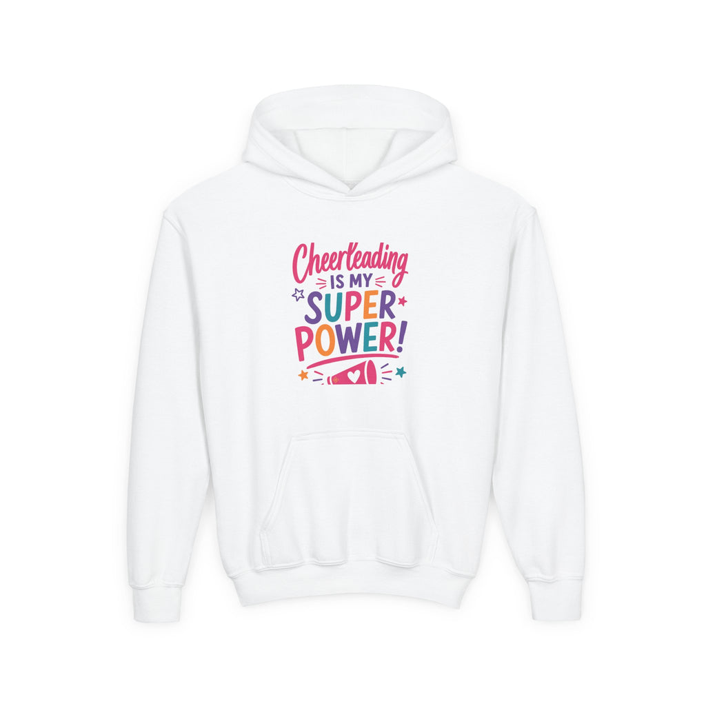 Cheerleading Is My Superpower Youth Hoodie | Cheerleader Gift | Girls Cheer Youth Hoodie