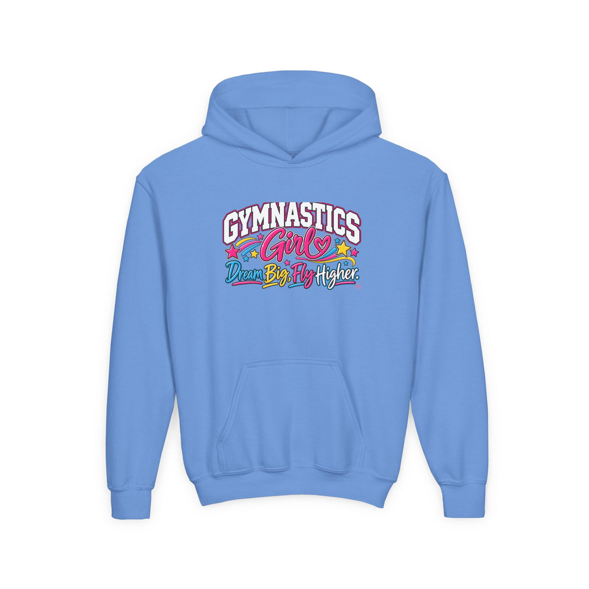Gymnastics Girl Youth Hoodie | Dream Big, Fly Higher | Girls Gymnastics Youth Hoodie