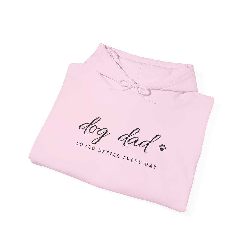 Personalized Dog Dad Hoodie - Loved Better Every Day | Pet Names on Sleeve | Choose Your Style | Custom Dog Dad Gift | Gildan Hoodie