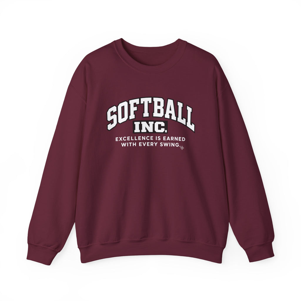 Softball Inc. Sweatshirt | Excellence Is Earned With Every Swing | Softball Gildan Crewneck