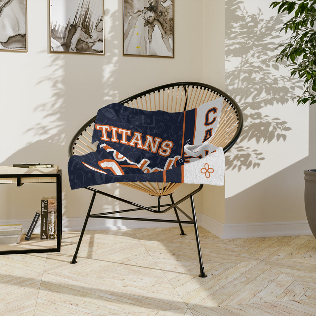 Personalized Football Blanket - Varsity Split Design | Custom Team Name, Number or Class Year & Player Name | Football Player, Senior Night Gift | Plush Throw