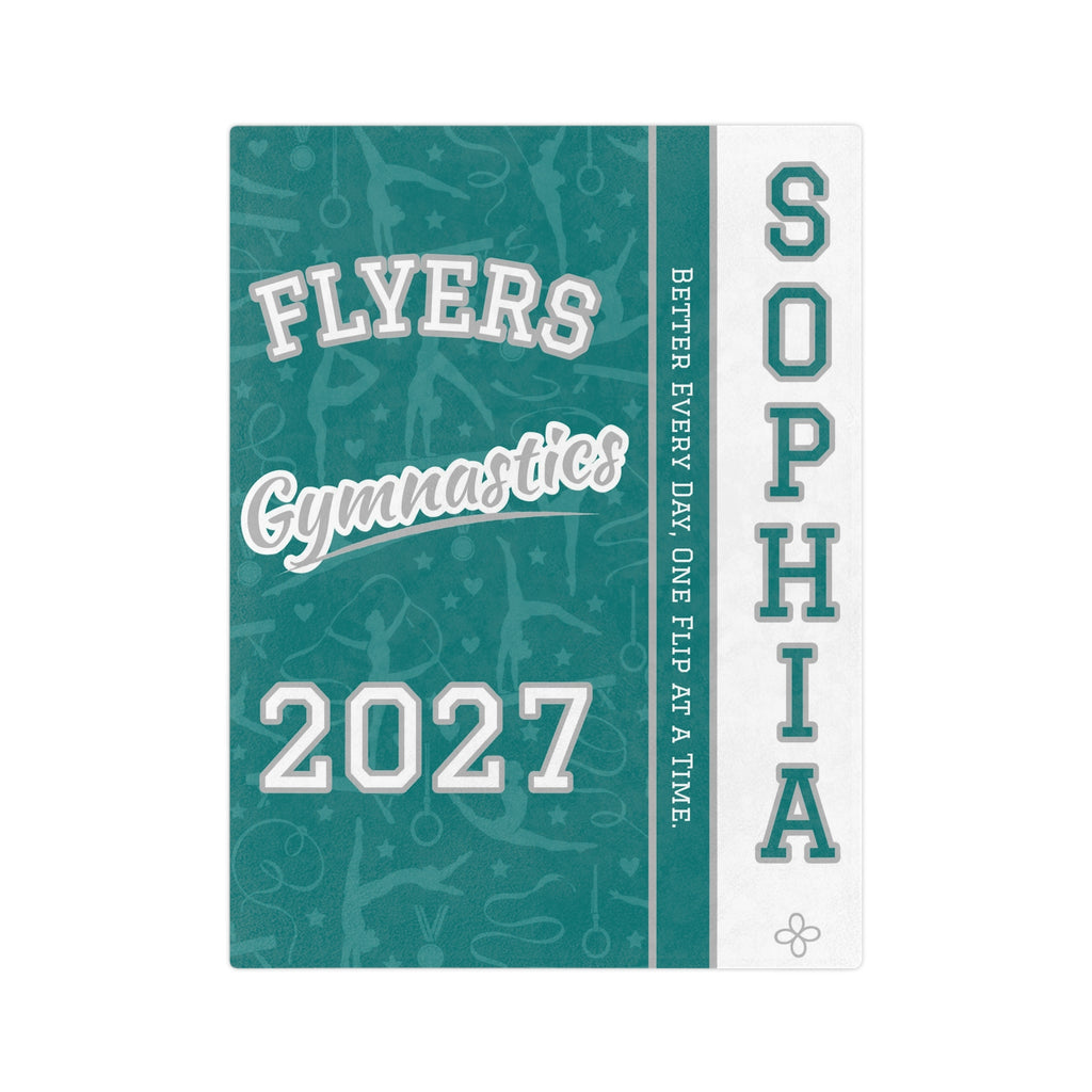 Personalized Gymnastics Blanket - Varsity Split Design | Custom Team Name, Class Year & Gymnast Name | Gymnast, Meet Gift | Plush Throw