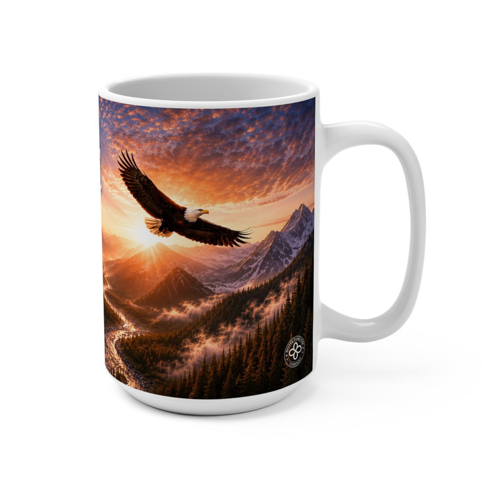 Believe - Believe You Can Soar Where Others Fear to Fly - Eagle Image - 15 oz Inspirational Eagle Mug, Coffee Cup