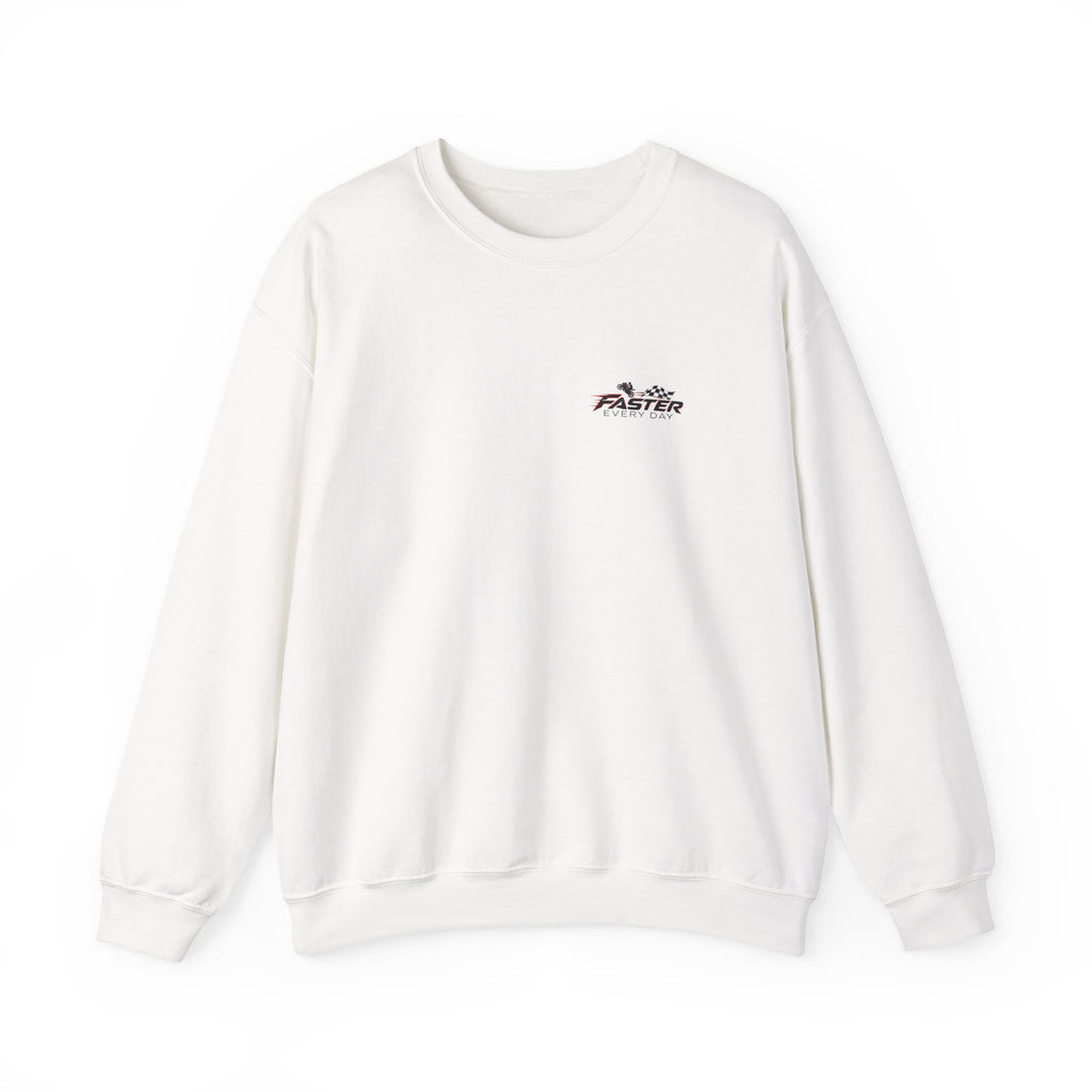 Fearless - Fear May Speak, But It No Longer Decides | Motorcycle Wheelie Sweatshirt | Front Logo and Back Print | Gildan Crewneck Sweatshirt