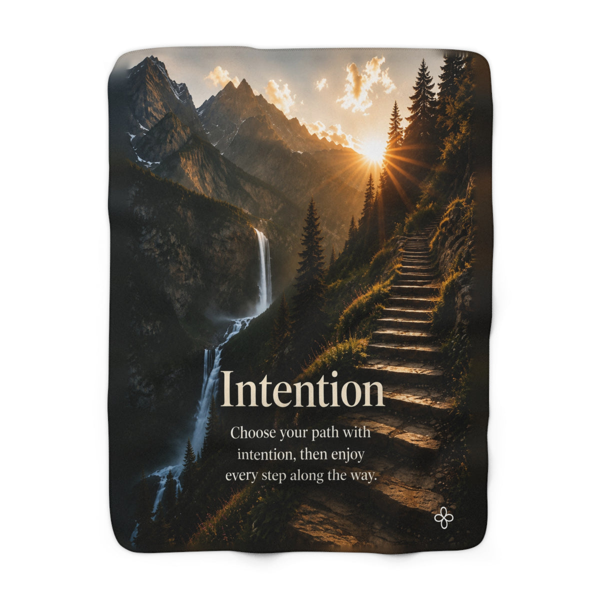 Intention Motivational Sherpa Blanket | Inspirational Quote Sherpa Fleece Throw | Uplifting Gift | Better Every Day