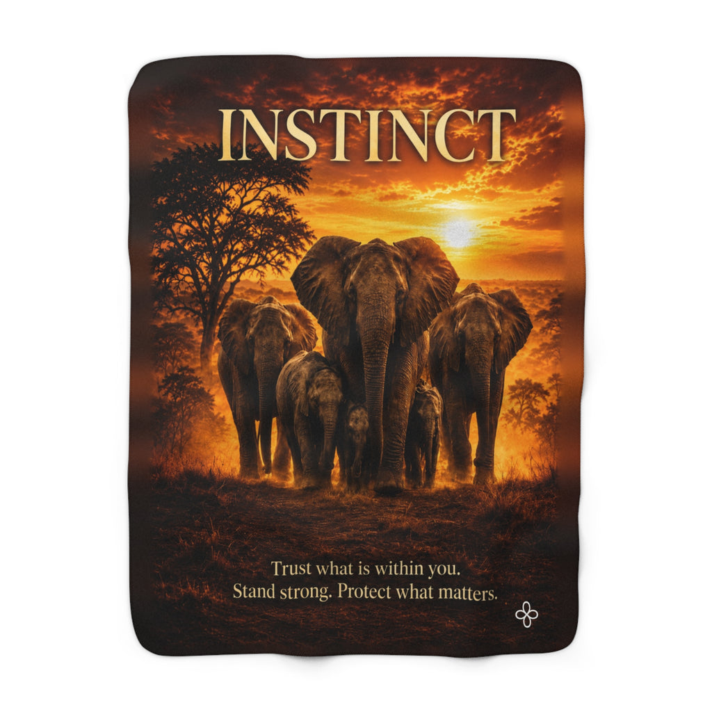 Instinct Motivational Sherpa Blanket | Inspirational Quote Sherpa Fleece Throw | Uplifting Gift | Better Every Day