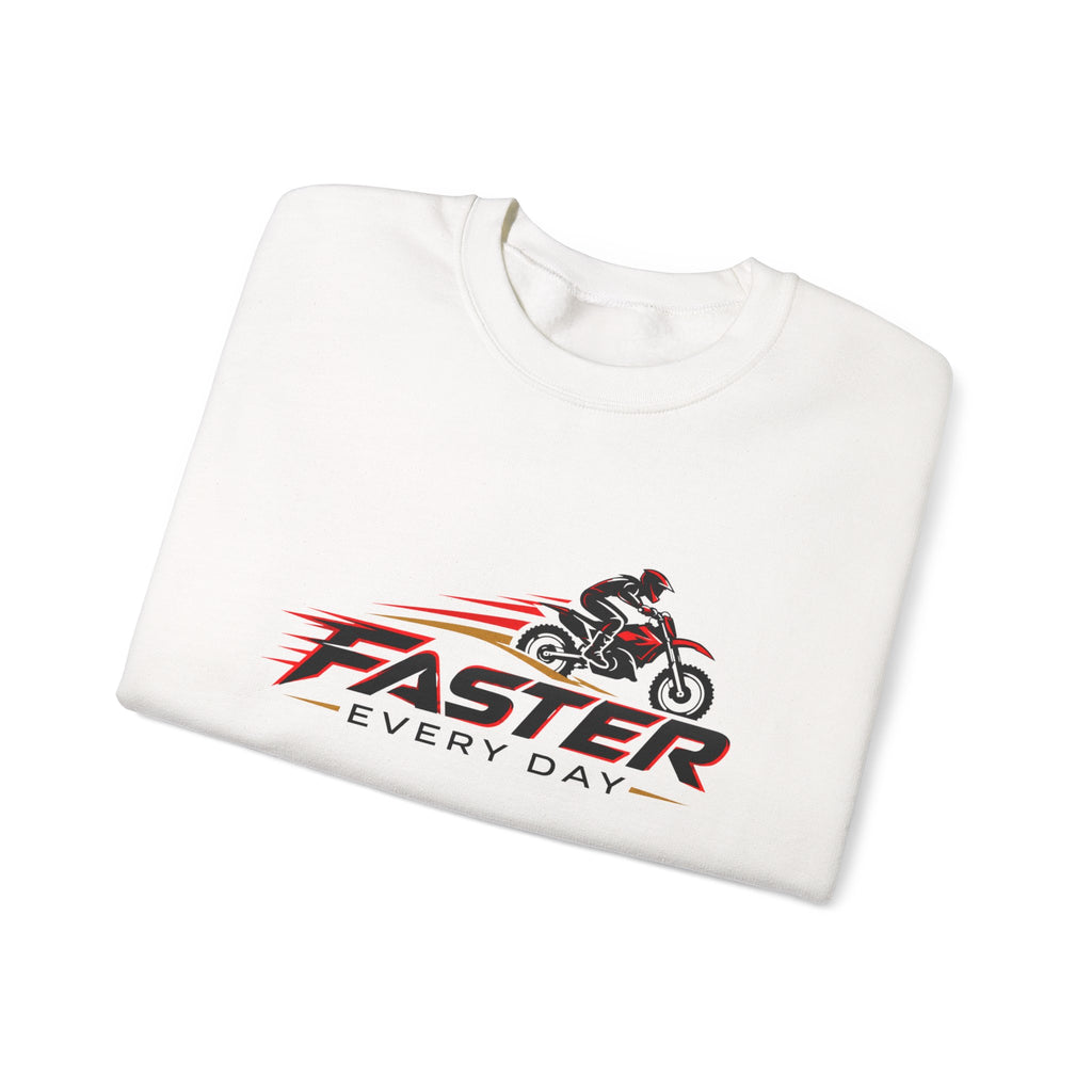 Faster Every Day Dirt Bike Logo Sweatshirt | Motocross Gift | Gildan Crewneck Sweatshirt