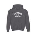 Softball Inc. Youth Hoodie | Excellence Is Earned With Every Swing | Girls Softball Youth Hoodie