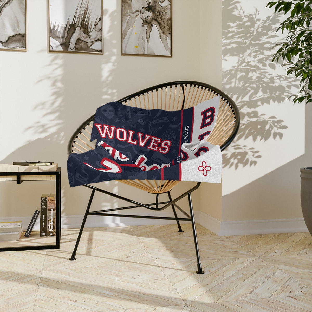 Personalized Hockey Blanket - Varsity Split Design | Custom Team Name, Number or Class Year & Player Name | Hockey Player, Senior Night Gift | Plush Throw