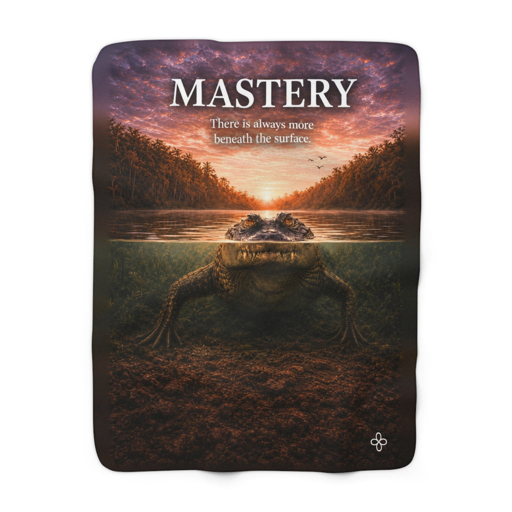 Mastery Motivational Sherpa Blanket | Inspirational Quote Sherpa Fleece Throw | Uplifting Gift | Better Every Day