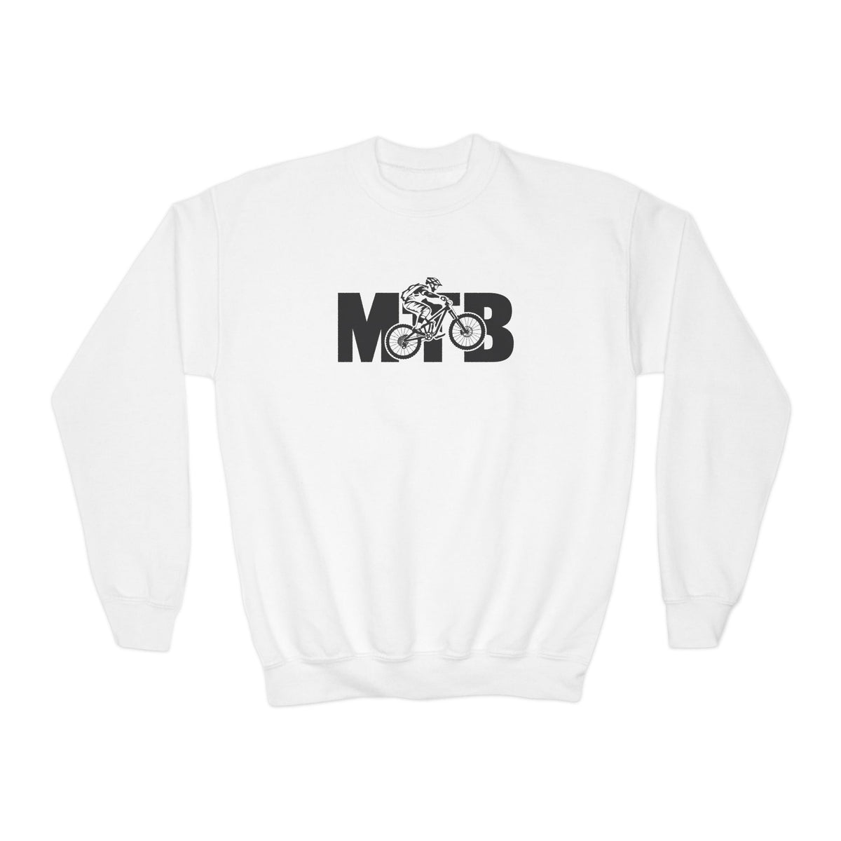 MTB Mountain Bike Youth Sweatshirt | Mountain Bike Rider Graphic | Kids Youth Crewneck