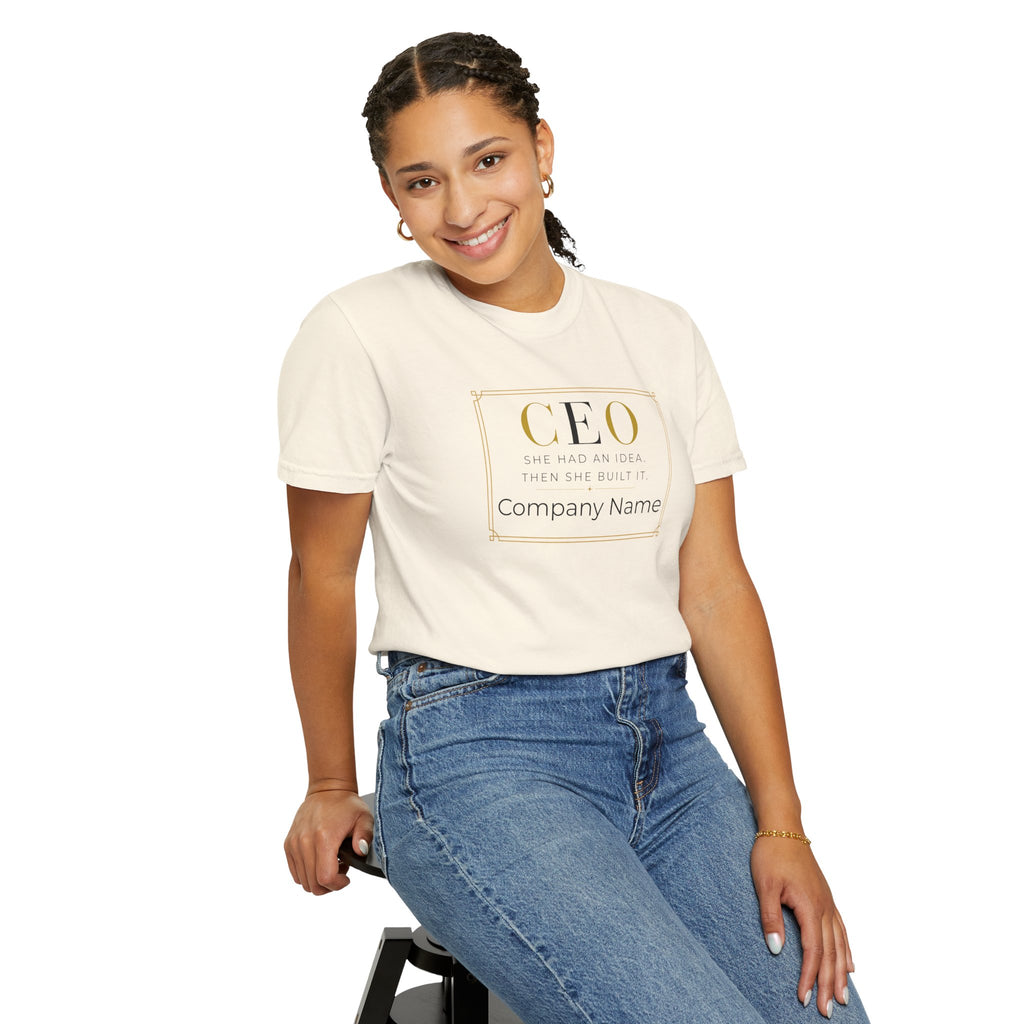 Personalized CEO T-shirt - Custom Business Owner Tee - Business Gift - She Had An Idea.  Then She Built It.