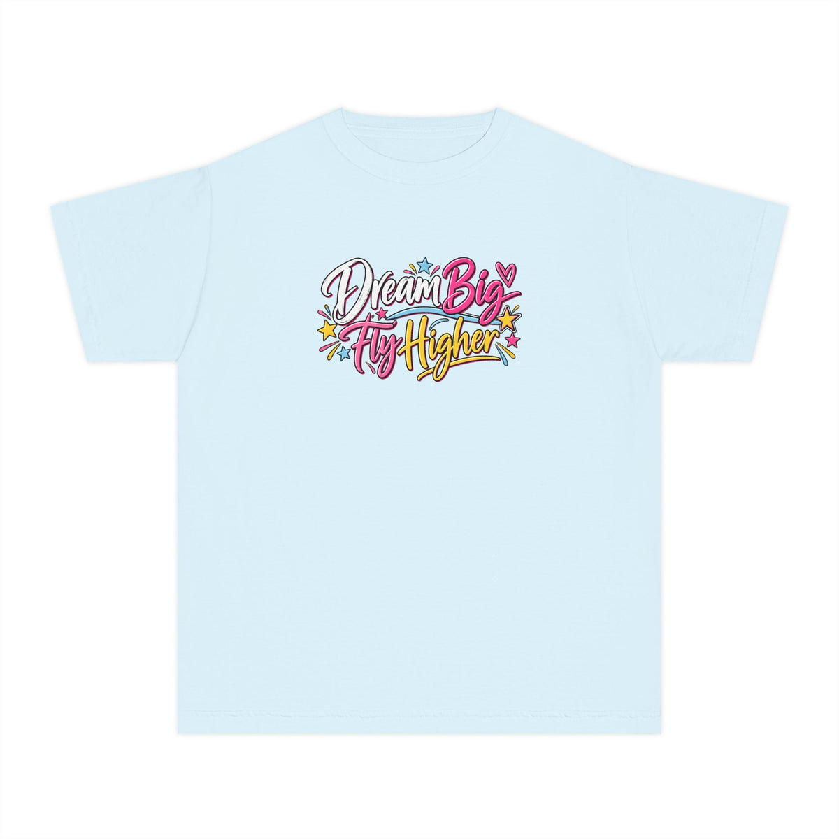 Dream Big Fly Higher Youth T-Shirt | Gymnast Gift | Girls Gymnastics Comfort Colors Youth Tee