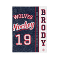 Personalized Hockey Blanket - Varsity Split Design | Custom Team Name, Number or Class Year & Player Name | Hockey Player, Senior Night Gift | Plush Throw