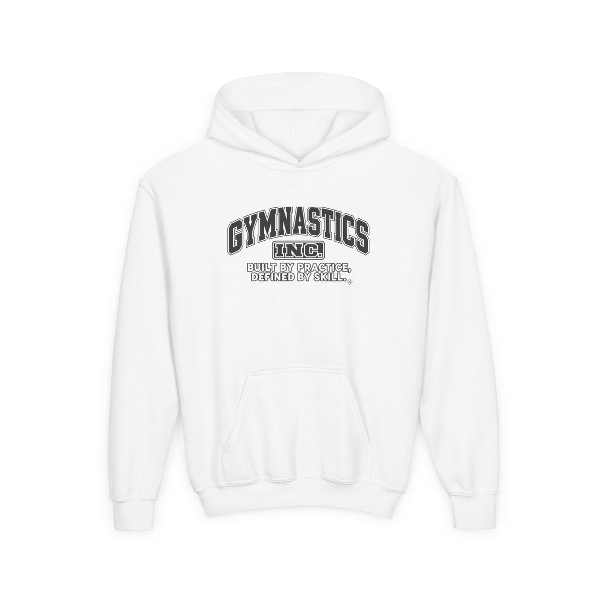 Gymnastics Inc. Youth Hoodie | Built by Practice, Defined by Skill | Girls Gymnastics Youth Hoodie