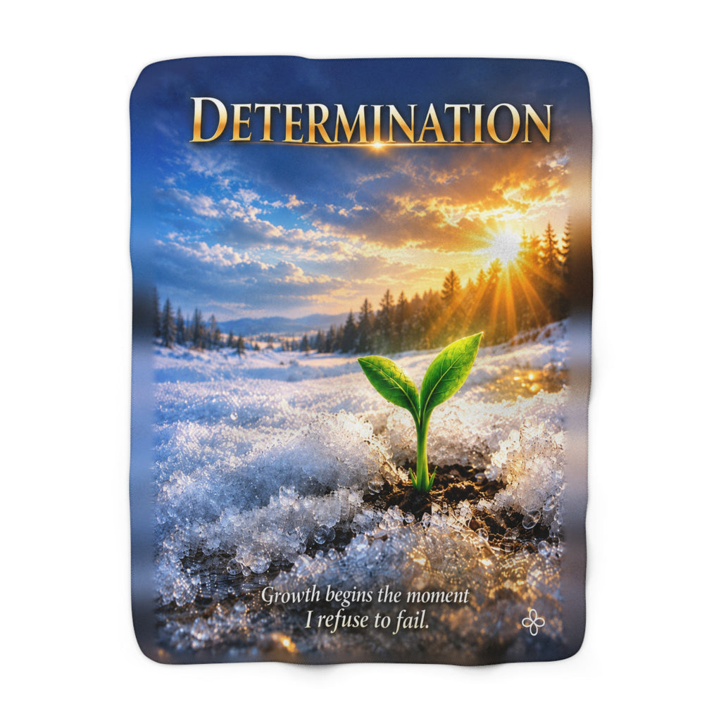 Determination Motivational Sherpa Blanket | Inspirational Quote Sherpa Fleece Throw | Uplifting Gift | Better Every Day