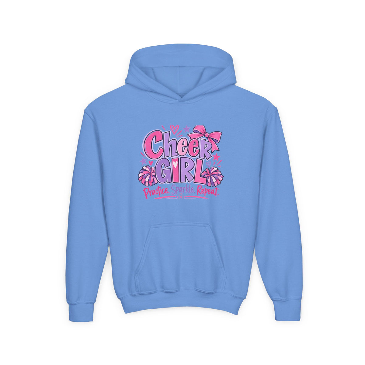 Cheer Girl Youth Hoodie | Practice, Sparkle, Repeat | Girls Cheer Youth Hoodie