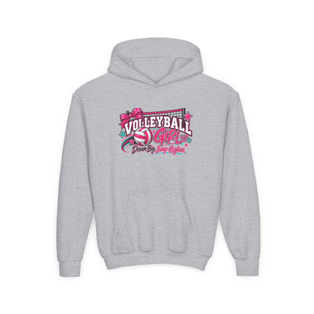 Volleyball Girl Youth Hoodie | Dream Big, Jump Higher | Girls Volleyball Youth Hoodie
