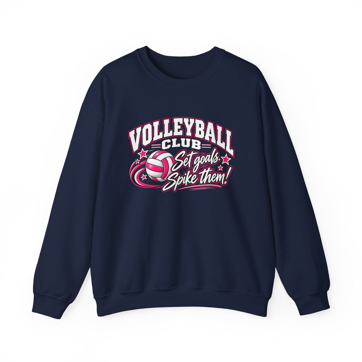 Volleyball Club Sweatshirt | Set Goals, Spike Them | Volleyball Gildan Crewneck