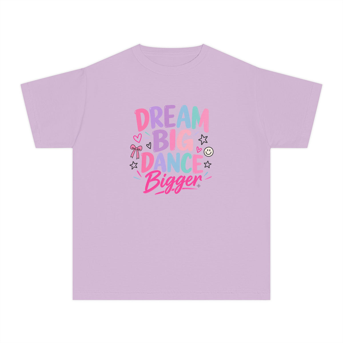 Dream Big Dance Bigger Youth T-Shirt | Dancer Gift | Girls Dance Comfort Colors Youth Tee