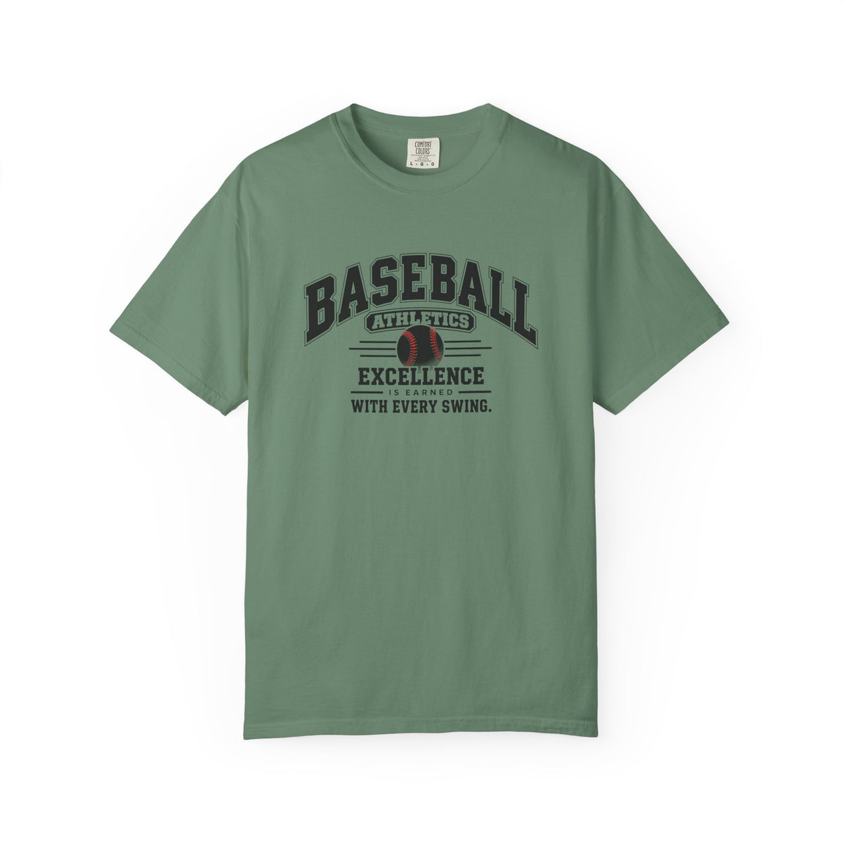 Baseball Athletics T-Shirt | Excellence Is Earned With Every Swing | Baseball Comfort Colors Tee