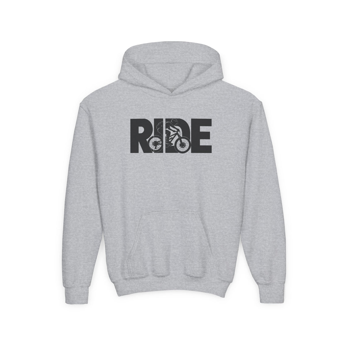 RIDE Mountain Bike Youth Hoodie | Mountain Biker Graphic | Kids Youth Hoodie