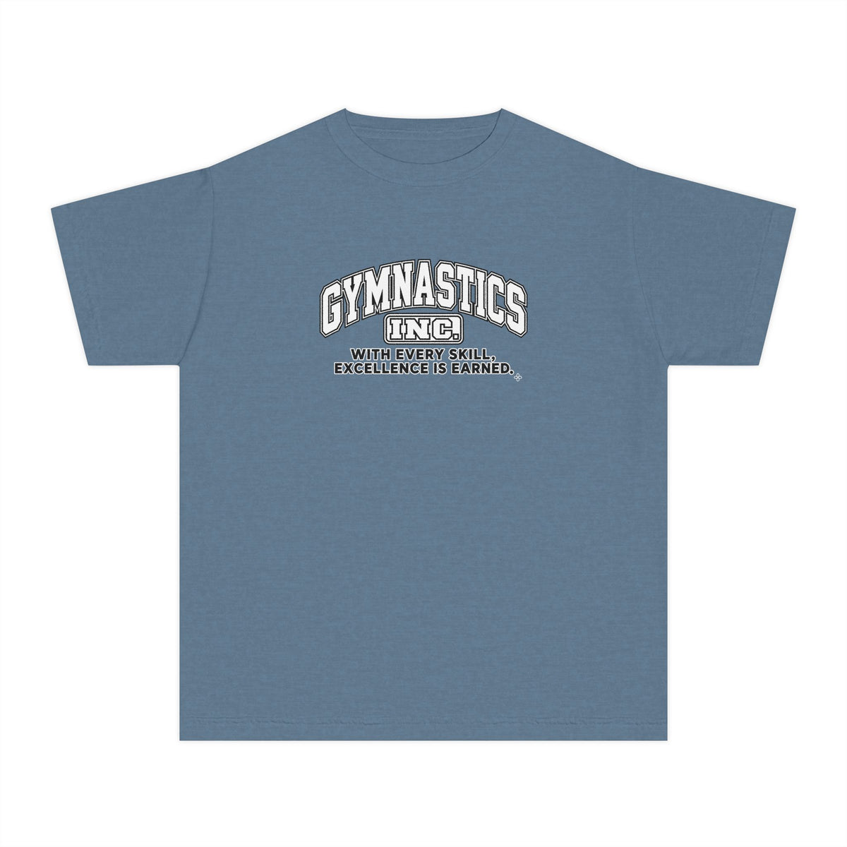 Gymnastics Inc. Youth T-Shirt | With Every Skill, Excellence Is Earned | Girls Gymnastics Comfort Colors Youth Tee