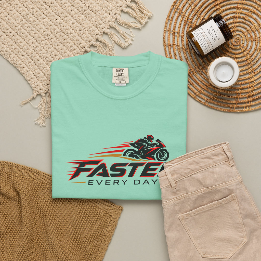 Faster Every Day Sport Bike Logo Tee | Motorcycle Racing Shirt | Comfort Colors T-Shirt