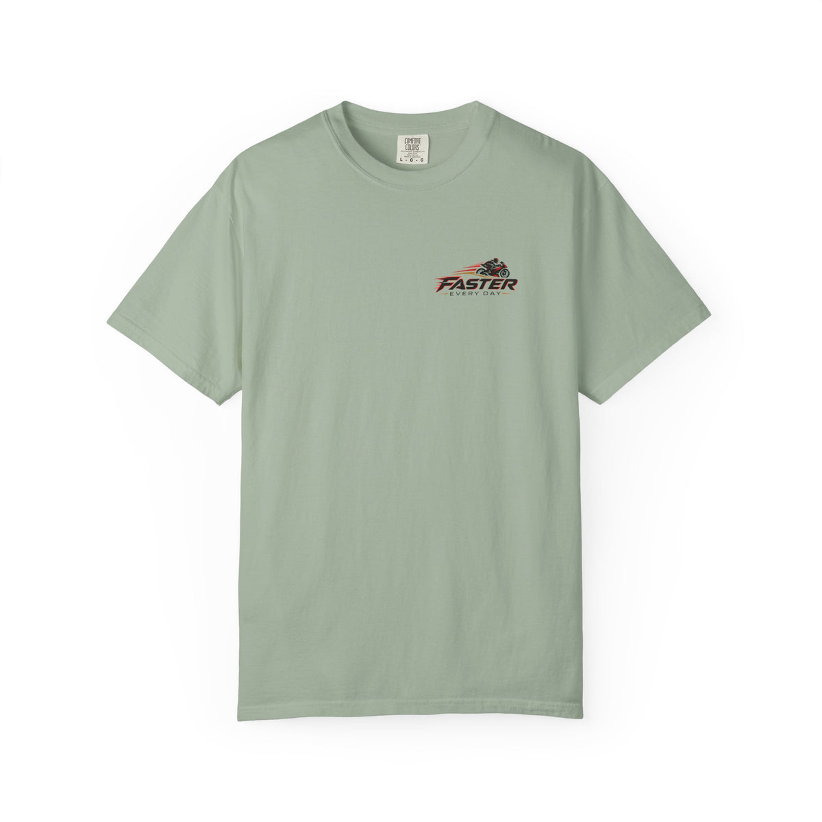 Faster Every Day Ride to Be Better Sport Bike Tee | Front Logo and Back Print | Comfort Colors T-Shirt