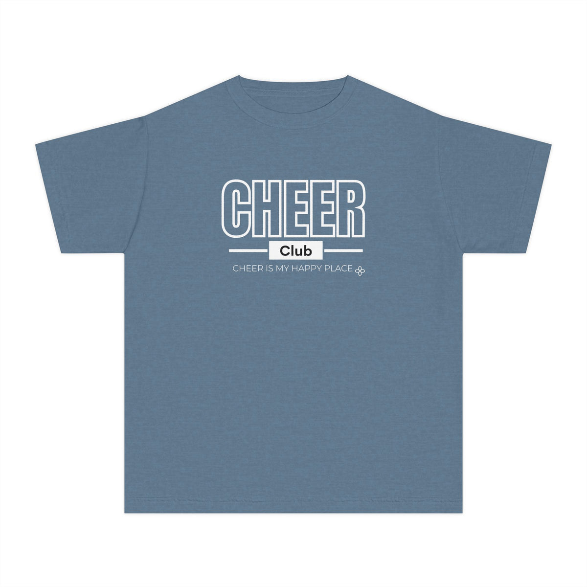 Cheer Club Youth T-Shirt | Cheer Is My Happy Place | Girls Cheer Comfort Colors Youth Tee