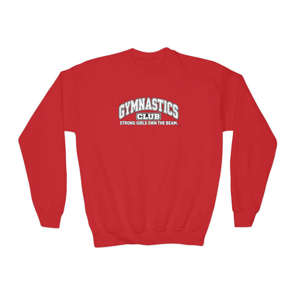 Gymnastics Club Youth Sweatshirt | Strong Girls Own the Beam | Girls Gymnastics Youth Crewneck