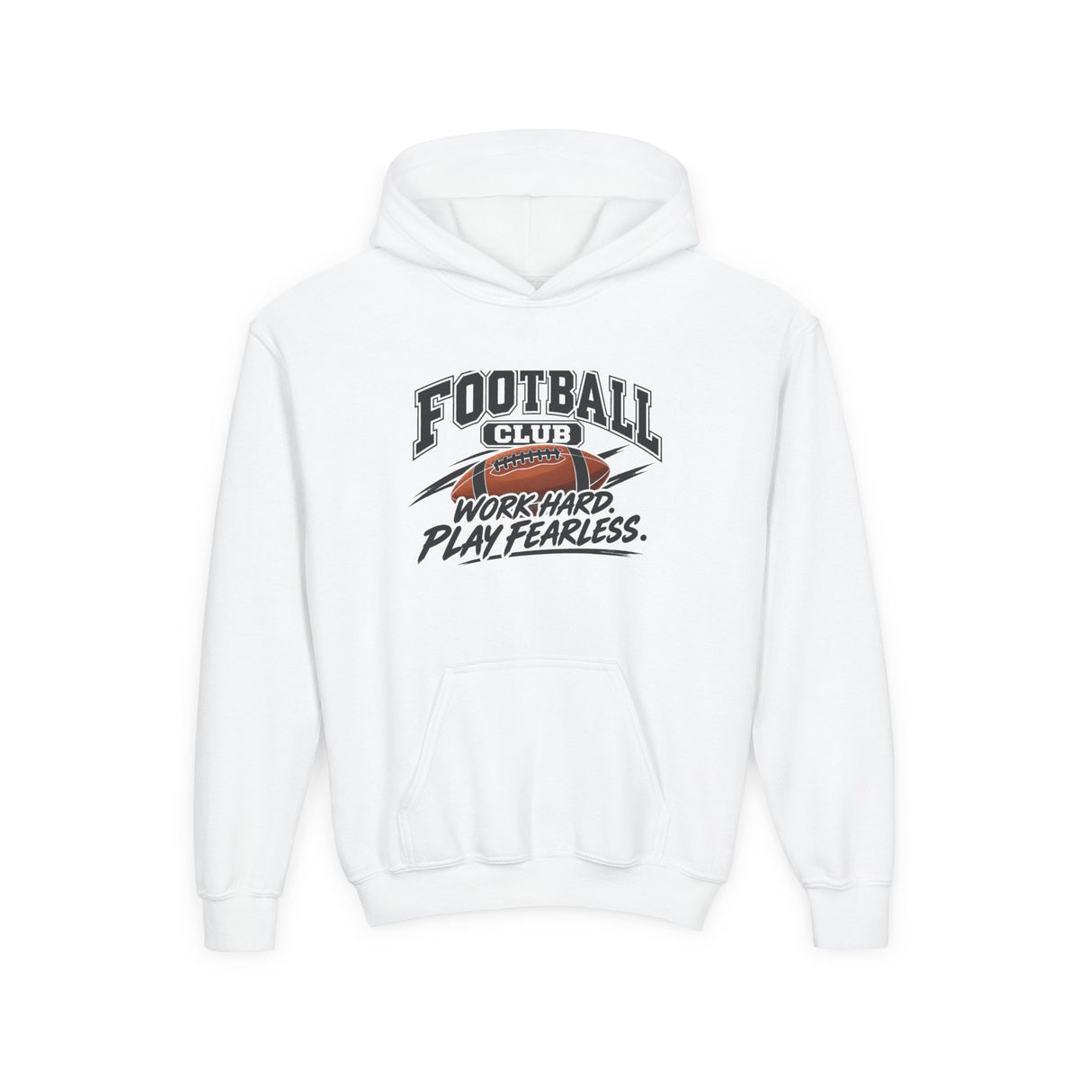 Football Club Youth Hoodie | Work Hard, Play Fearless | Kids Football Youth Hoodie
