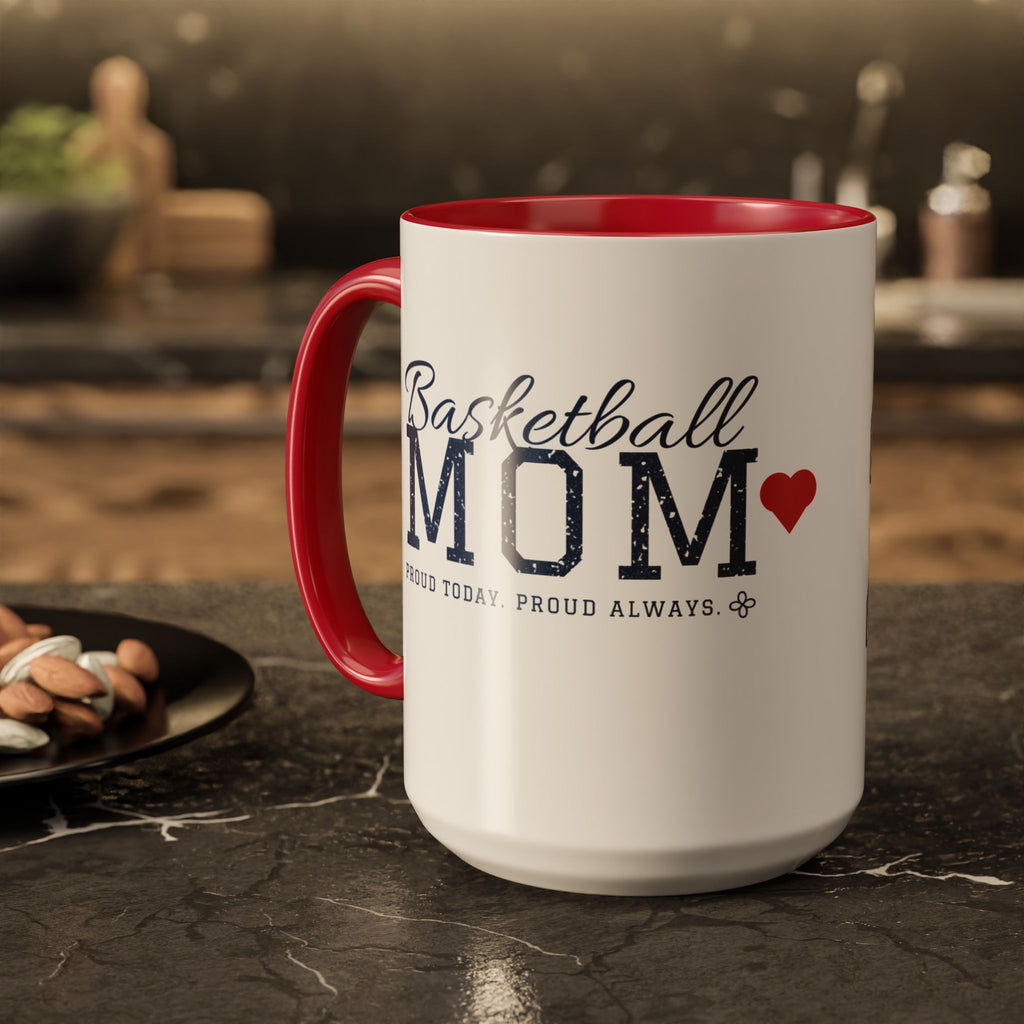 Personalized Basketball Mom Mug - Proud Today. Proud Always. | Custom Team Name, Number & Player Name | Basketball Dad, Grandma Gift | 15 oz