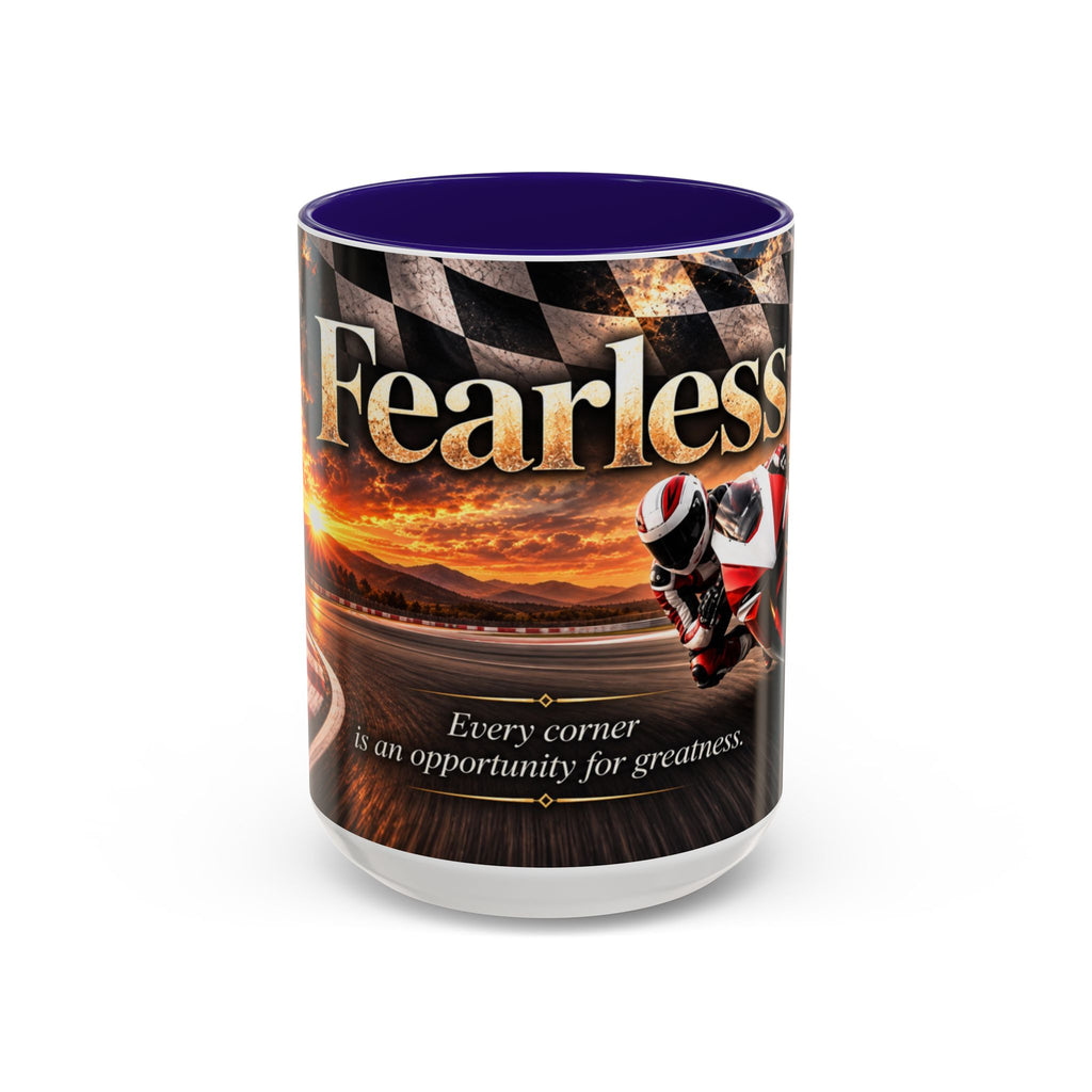 Fearless - Every Corner Is an Opportunity for Greatness | 15 oz Sport Bike Racing Mug, Coffee Cup